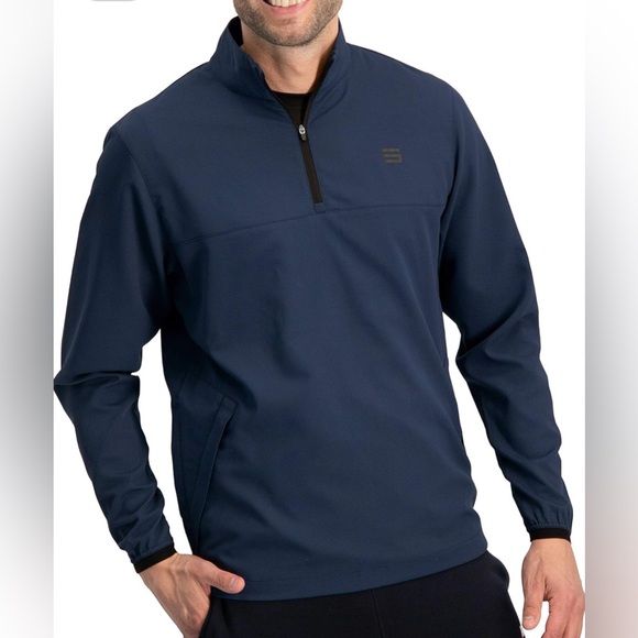 Three Sixty Six Men’s Vented, Dry Fit, 1/4 Zip Golf Jacket -(Navy) Size Large - Picture 1 of 13